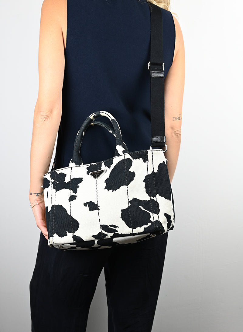 Prada Borsa animalier in canvas