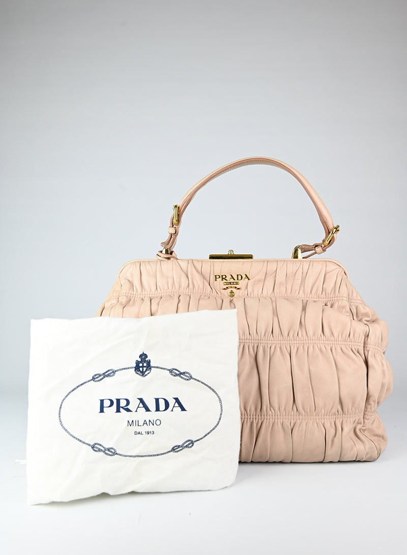 Prada Borsa in pelle coffer rosa cipria