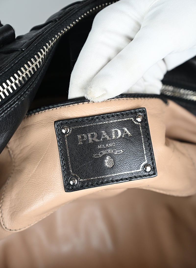 Prada Borsa Gaufre Pelle Nera