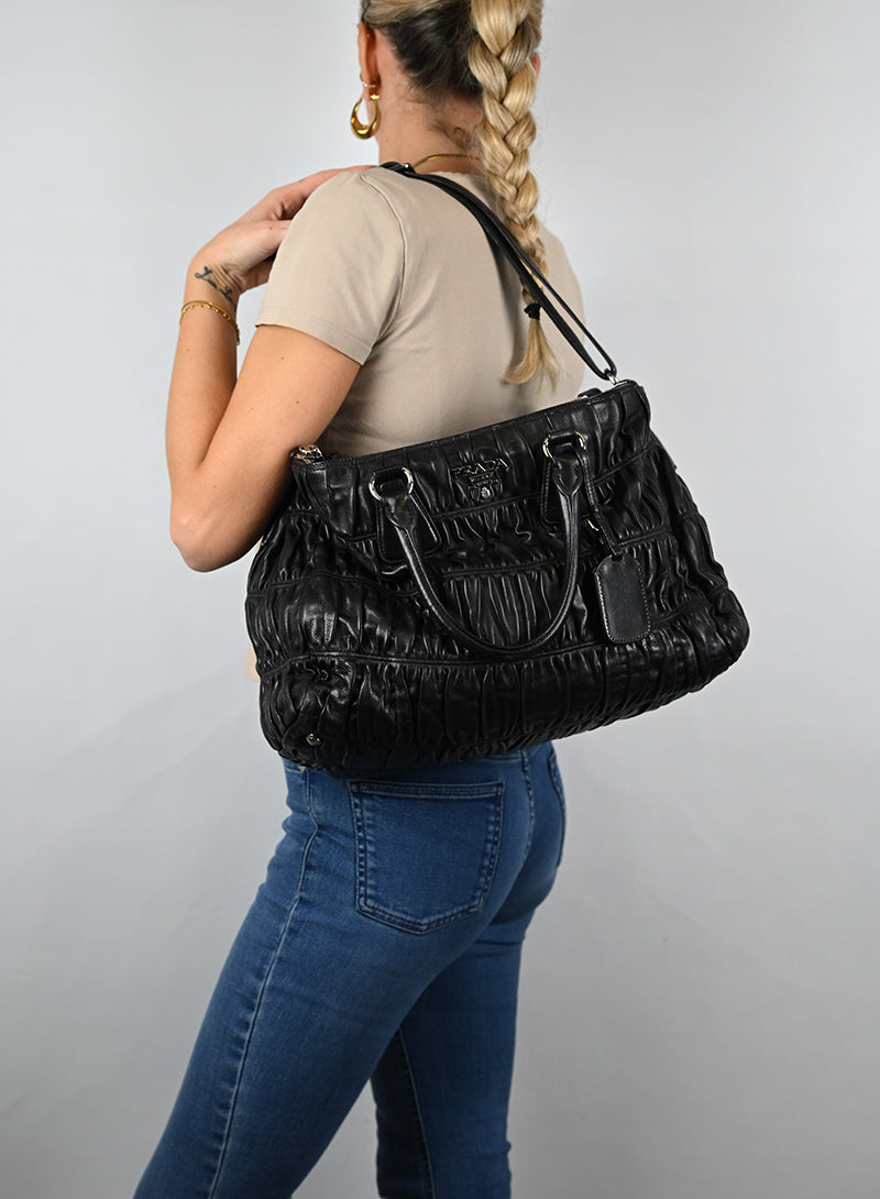 Prada Borsa Gaufre Pelle Nera