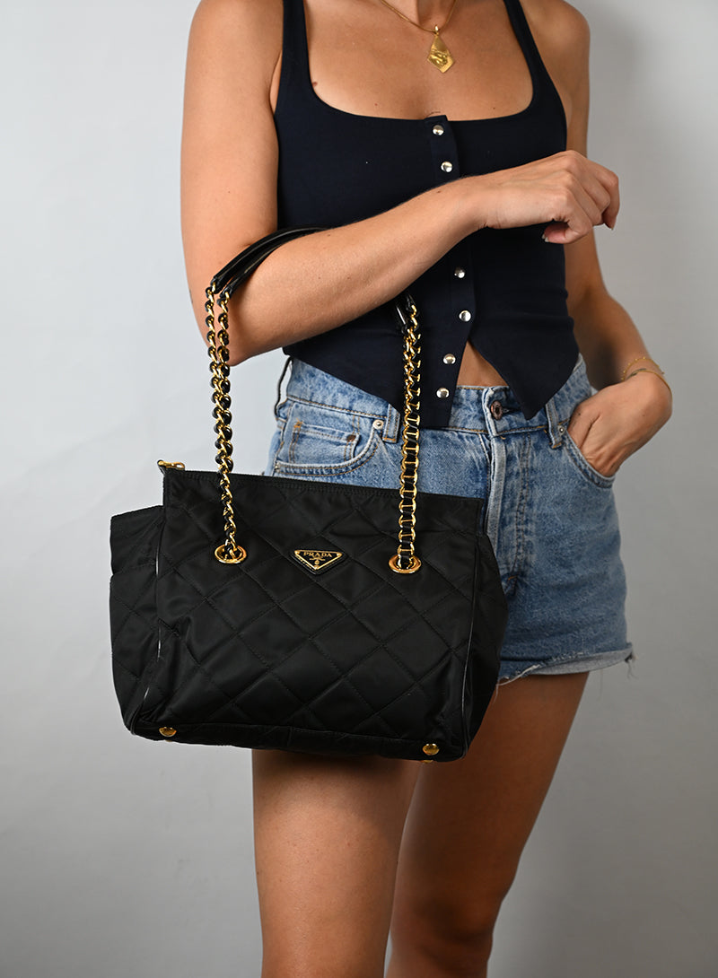 Prada Borsa a Spalla Nylon Nera