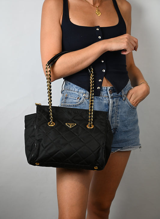 Prada Borsa a Spalla Nylon Nera -  lesleyluxuryvintage