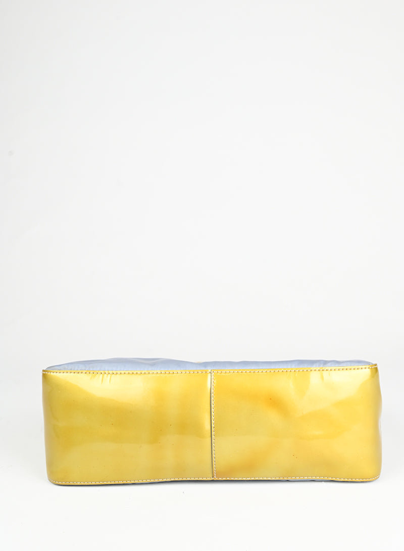 Prada Borsa in Re-nylon azzurra e oro