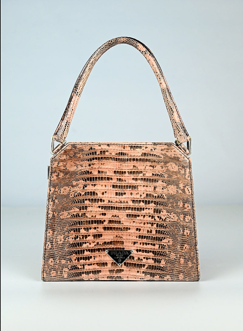 Prada Borsa in pelle lizard rosa