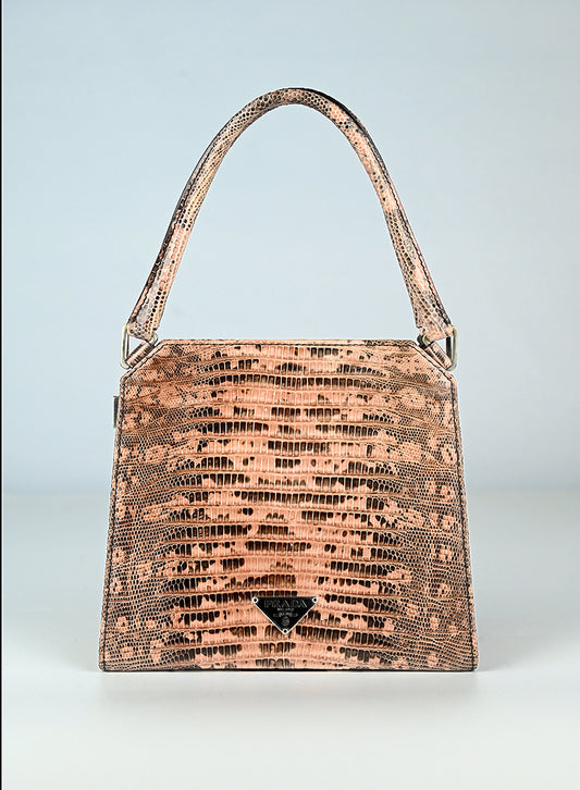 Prada Borsa in pelle lizard rosa