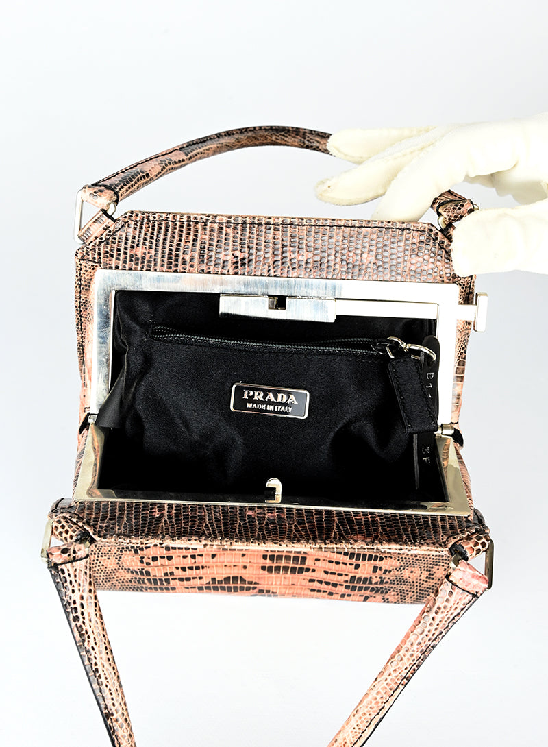 Prada Borsa in pelle lizard rosa