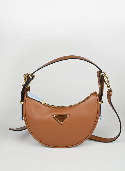 Prada Borsa Arquè in pelle marrone