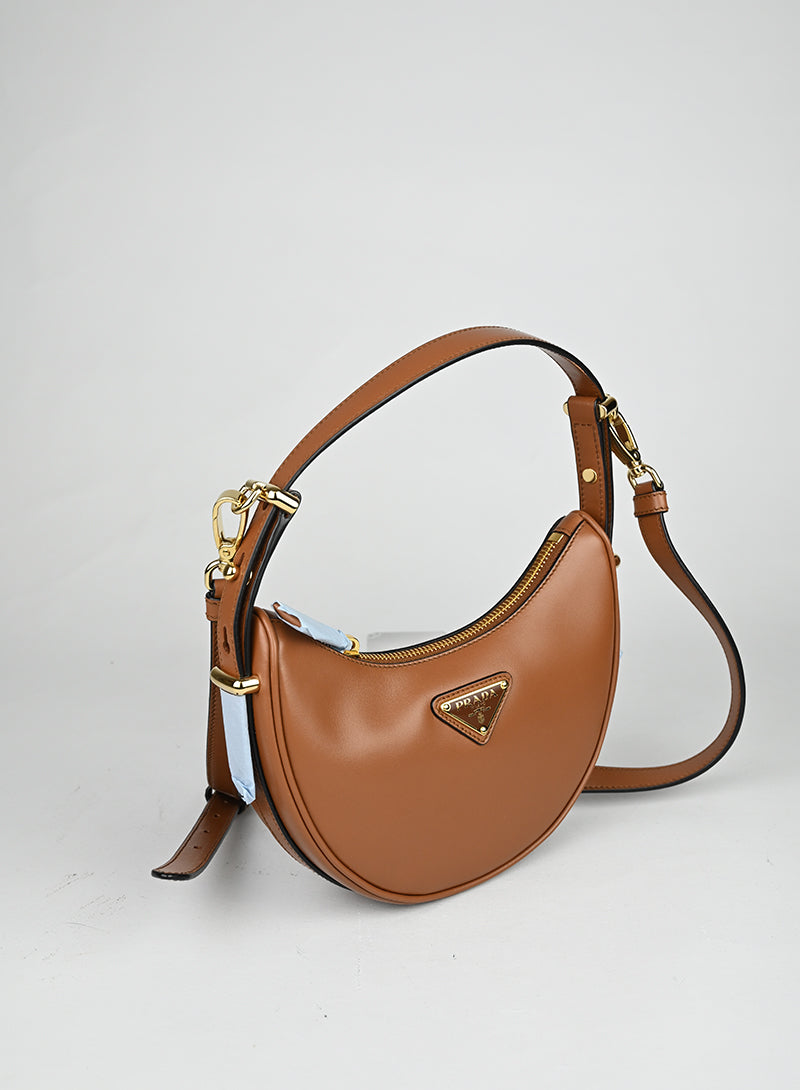 Prada Borsa Arquè in pelle marrone