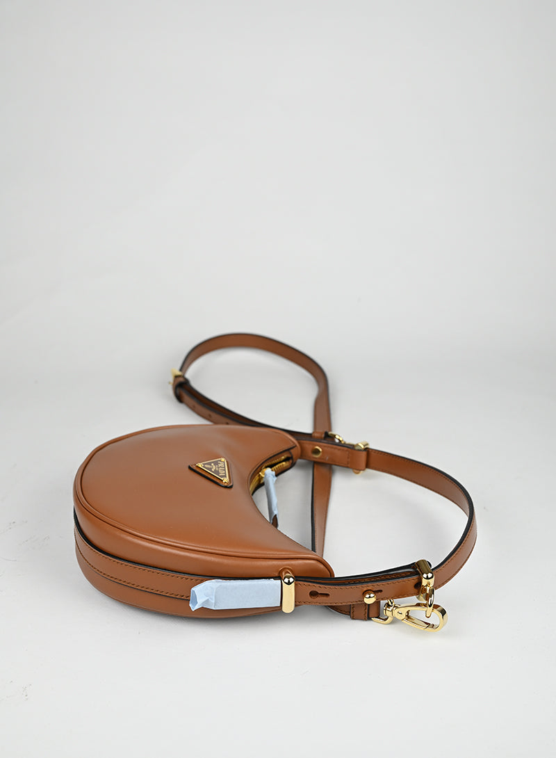 Prada Borsa Arquè in pelle marrone
