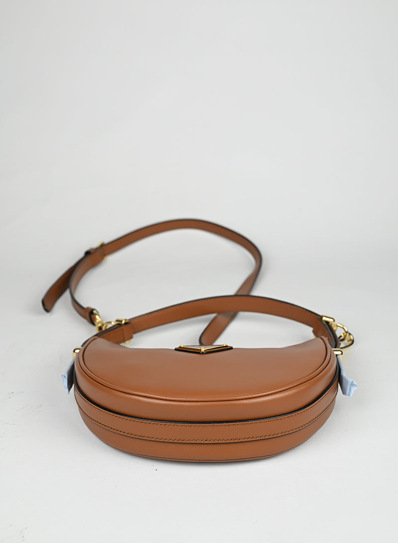 Prada Borsa Arquè in pelle marrone