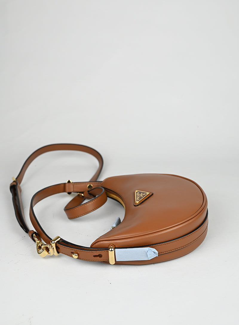 Prada Borsa Arquè in pelle marrone