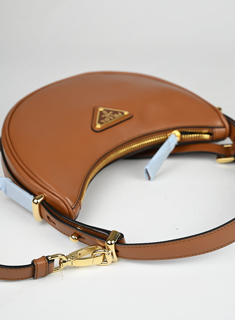 Prada Borsa Arquè in pelle marrone