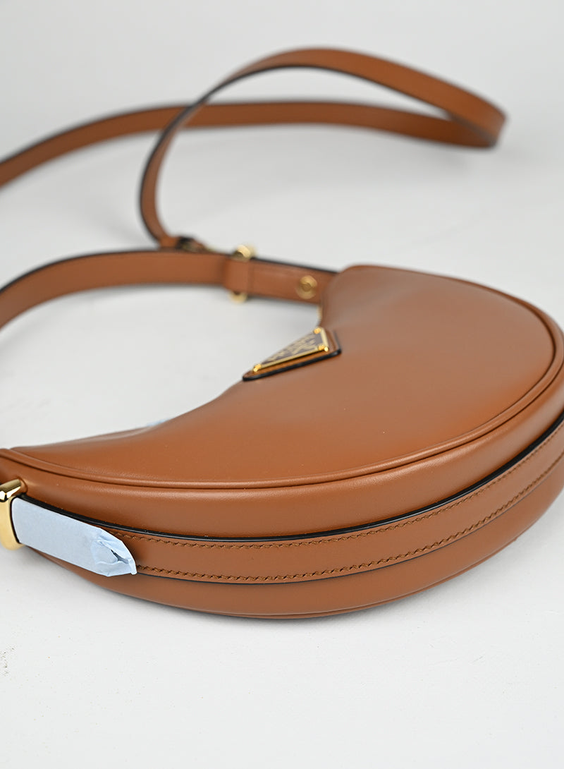 Prada Borsa Arquè in pelle marrone