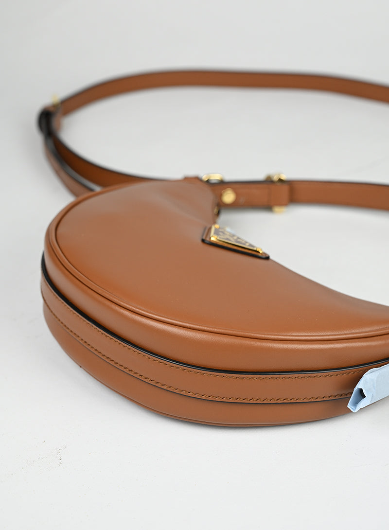 Prada Borsa Arquè in pelle marrone