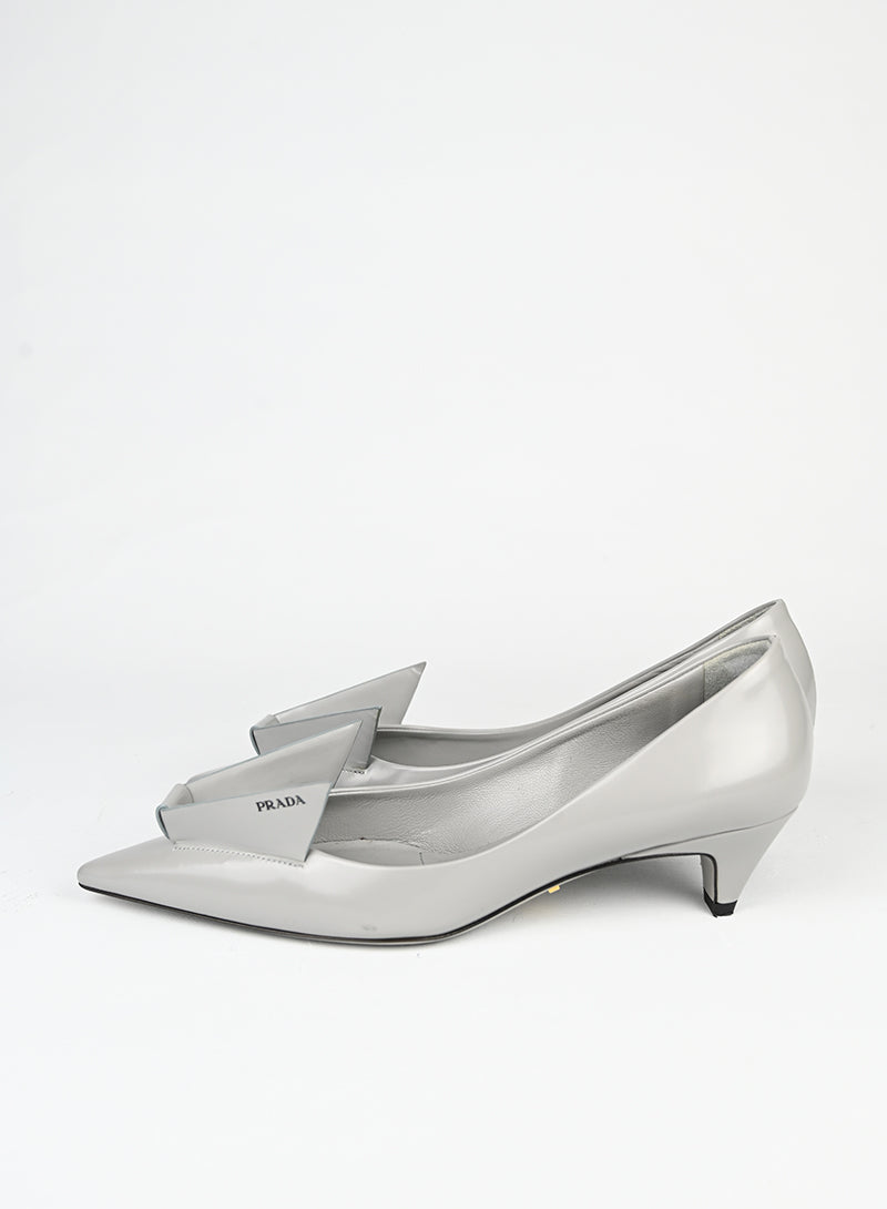 Prada Décolleté Origami in pelle grigia - N. 35 ½