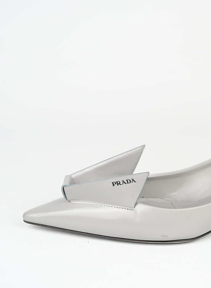 Prada Décolleté Origami in pelle grigia - N. 35 ½