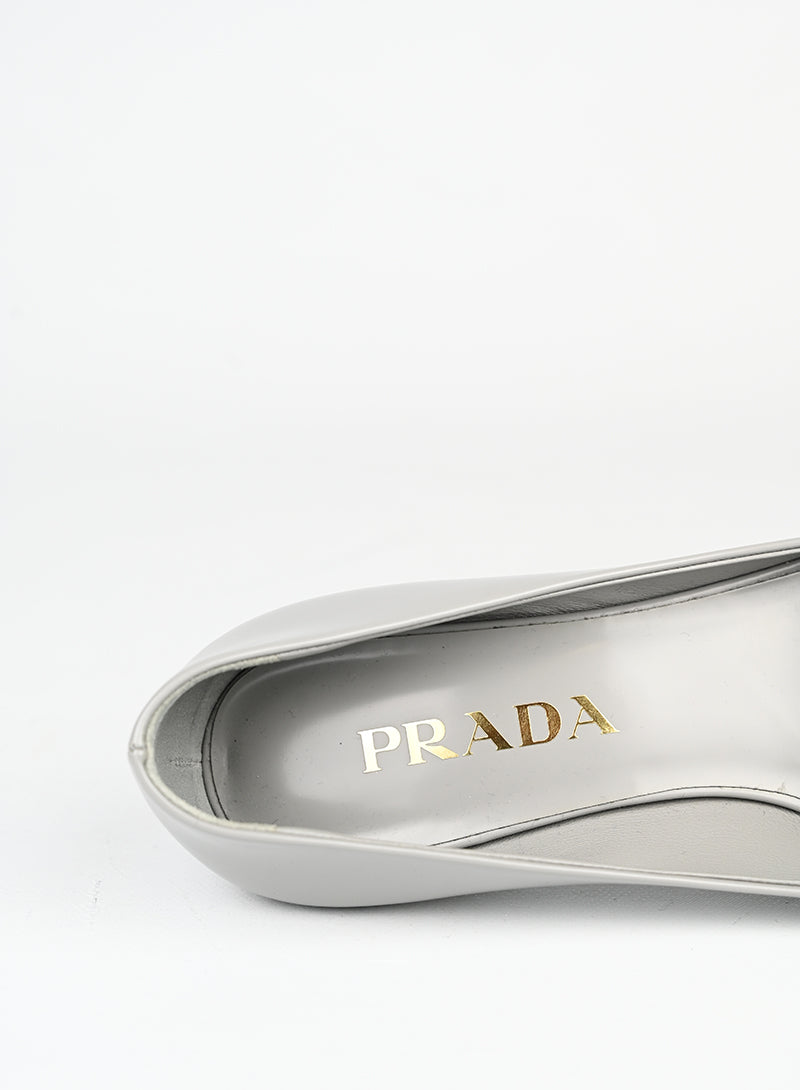 Prada Décolleté Origami in pelle grigia - N. 35 ½