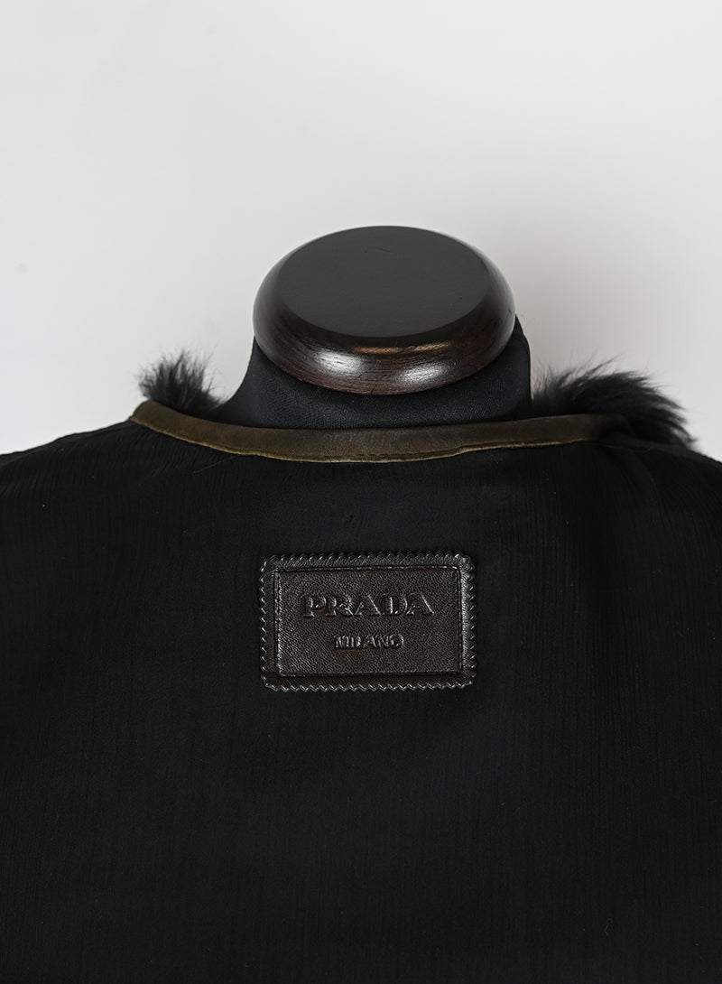 Prada Gilet di pelliccia verde bosco - Tg. 40