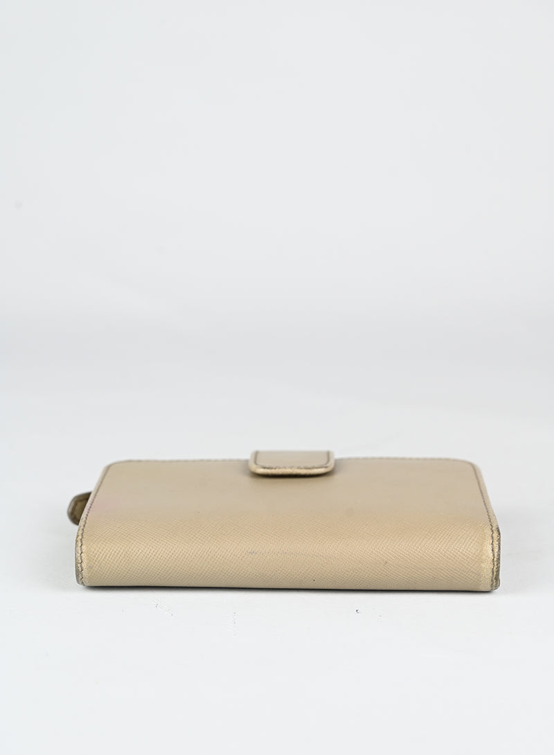 Prada Portafogli in pelle Saffiano beige