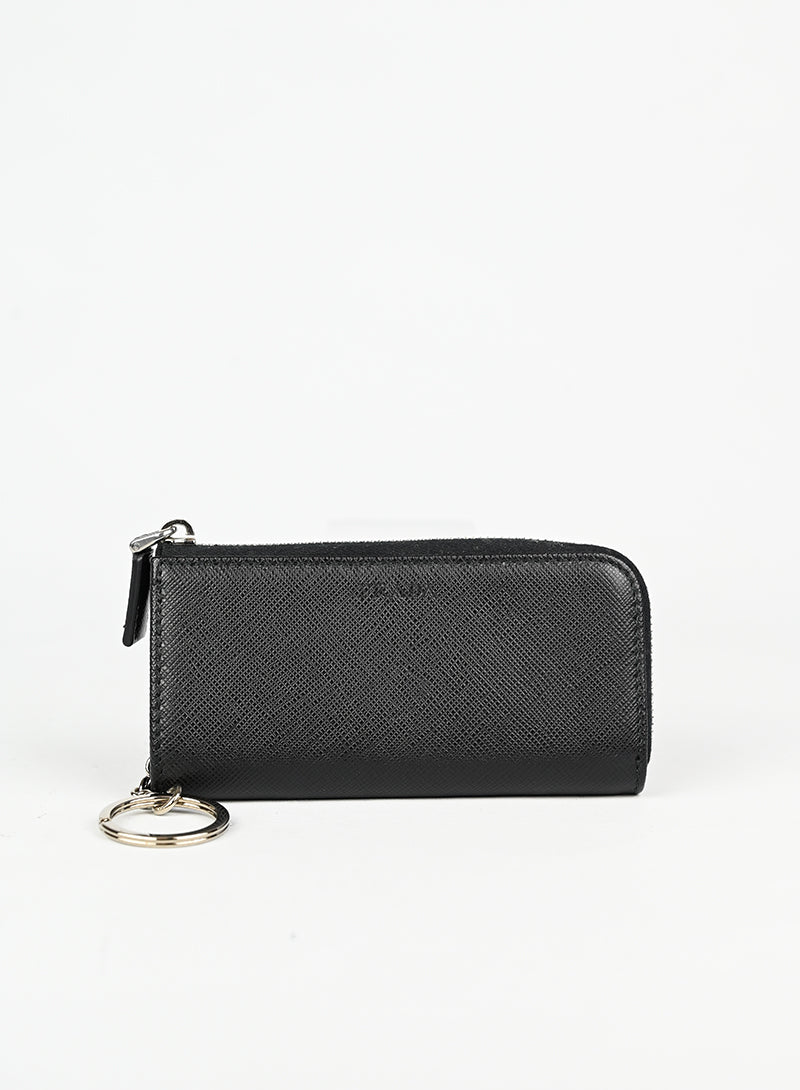 Prada Portachiavi in pelle Saffiano nera -  lesleyluxuryvintage