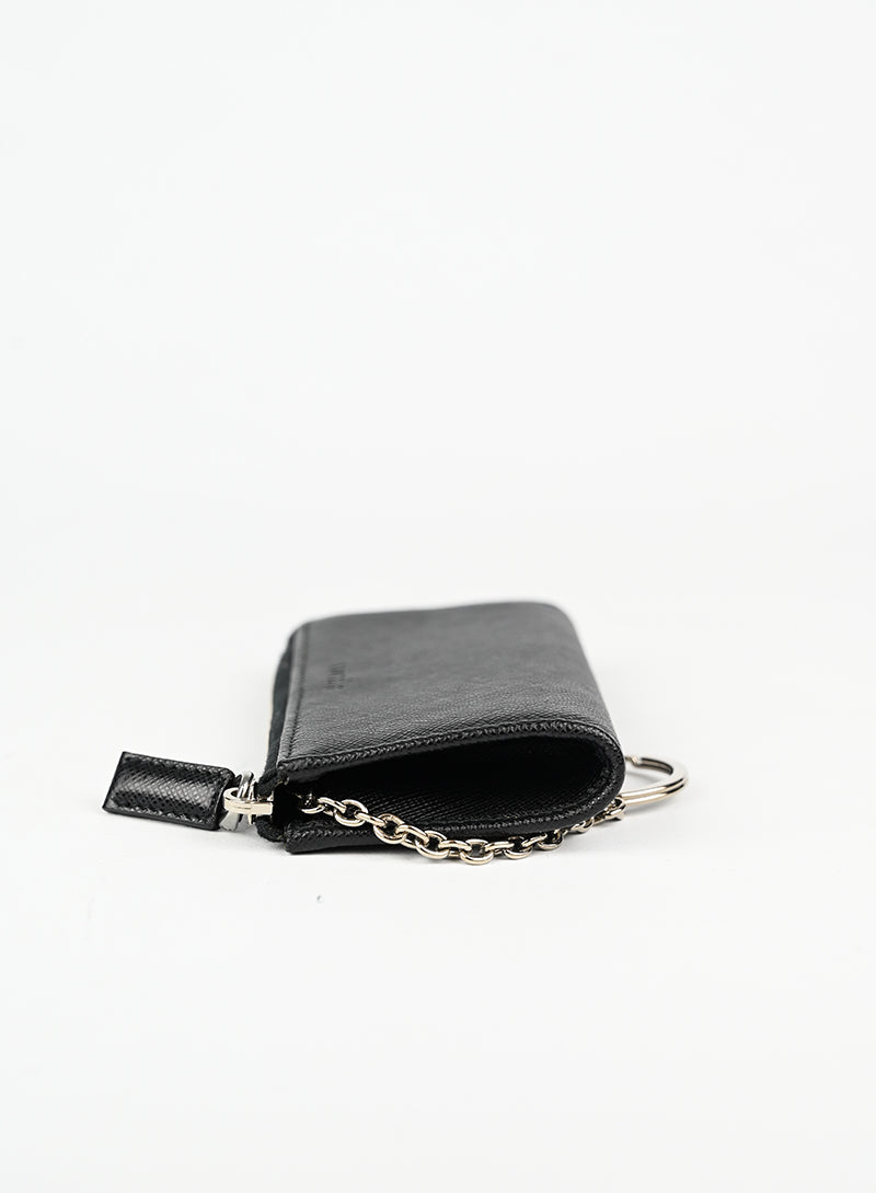 Prada Portachiavi in pelle Saffiano nera – lesleyluxuryvintage