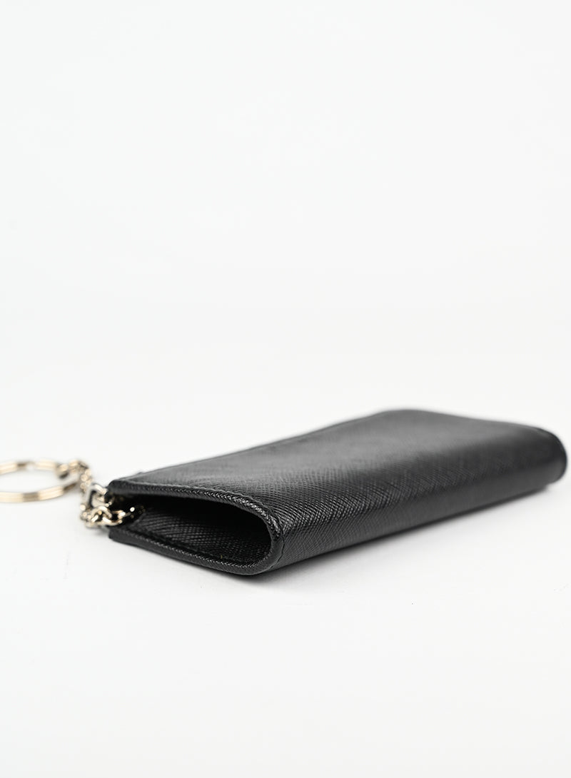 Prada Portachiavi in pelle Saffiano nera -  lesleyluxuryvintage