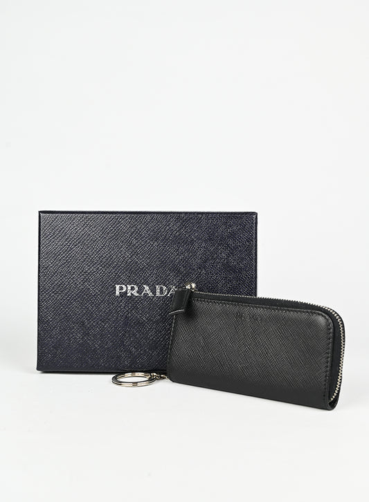 Prada Portachiavi in pelle Saffiano nera -  lesleyluxuryvintage