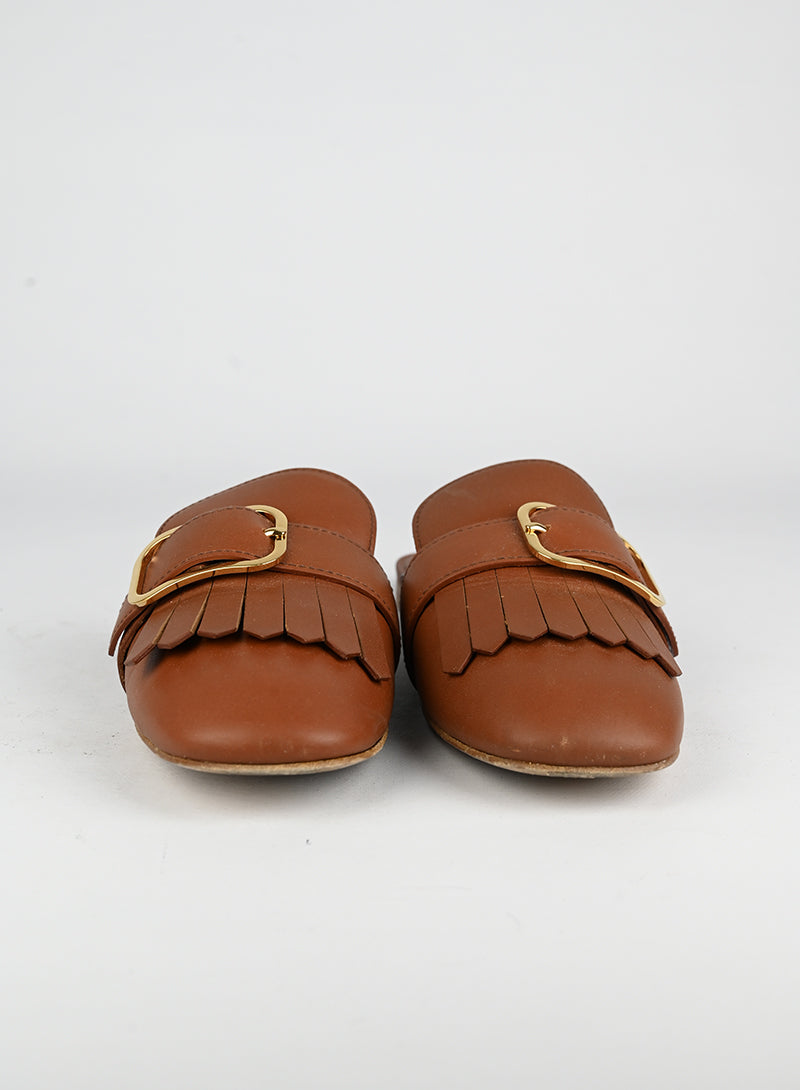 Prada Sabot flat in pelle marrone - N. 40