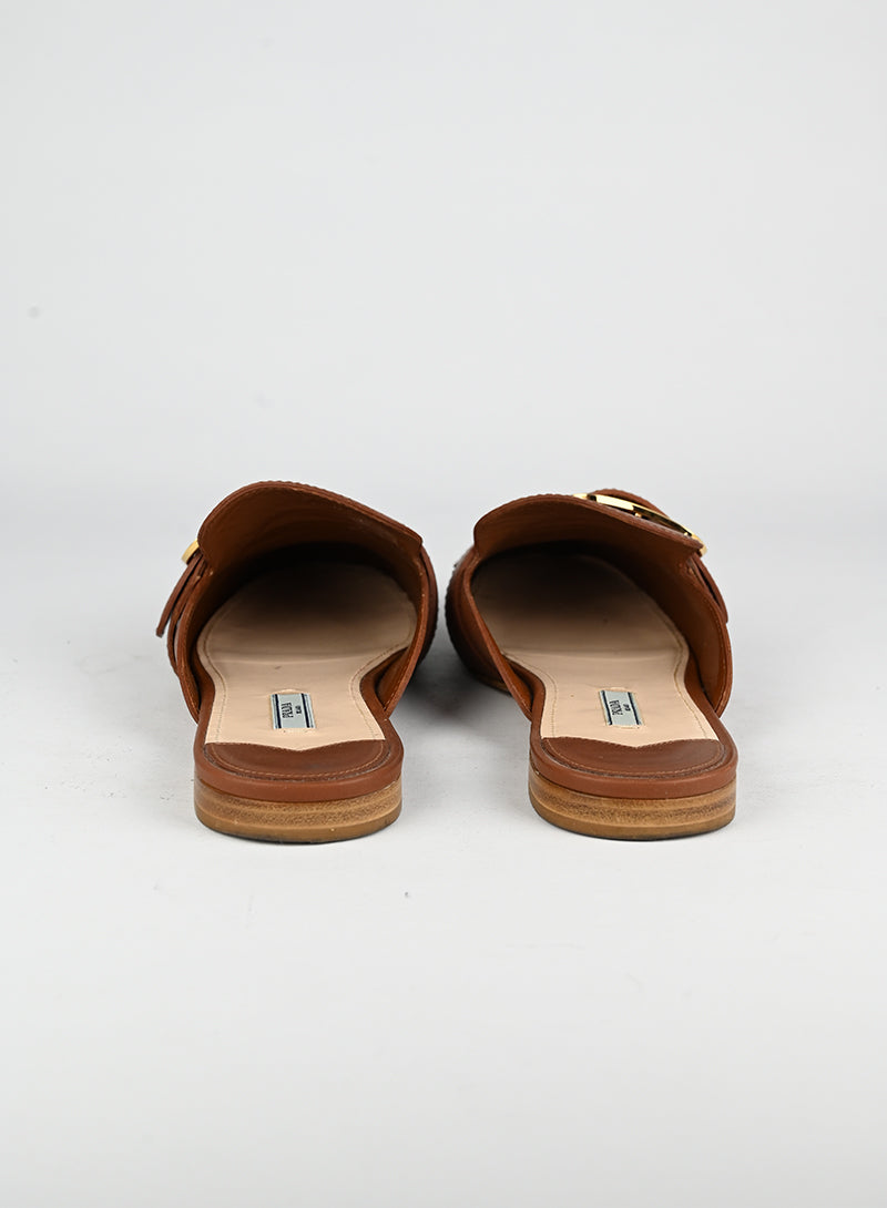 Prada Sabot flat in pelle marrone - N. 40