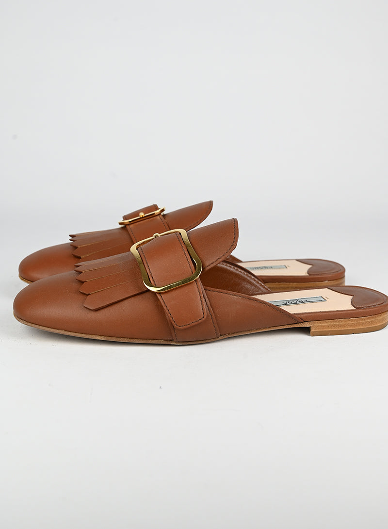 Prada Sabot flat in pelle marrone - N. 40