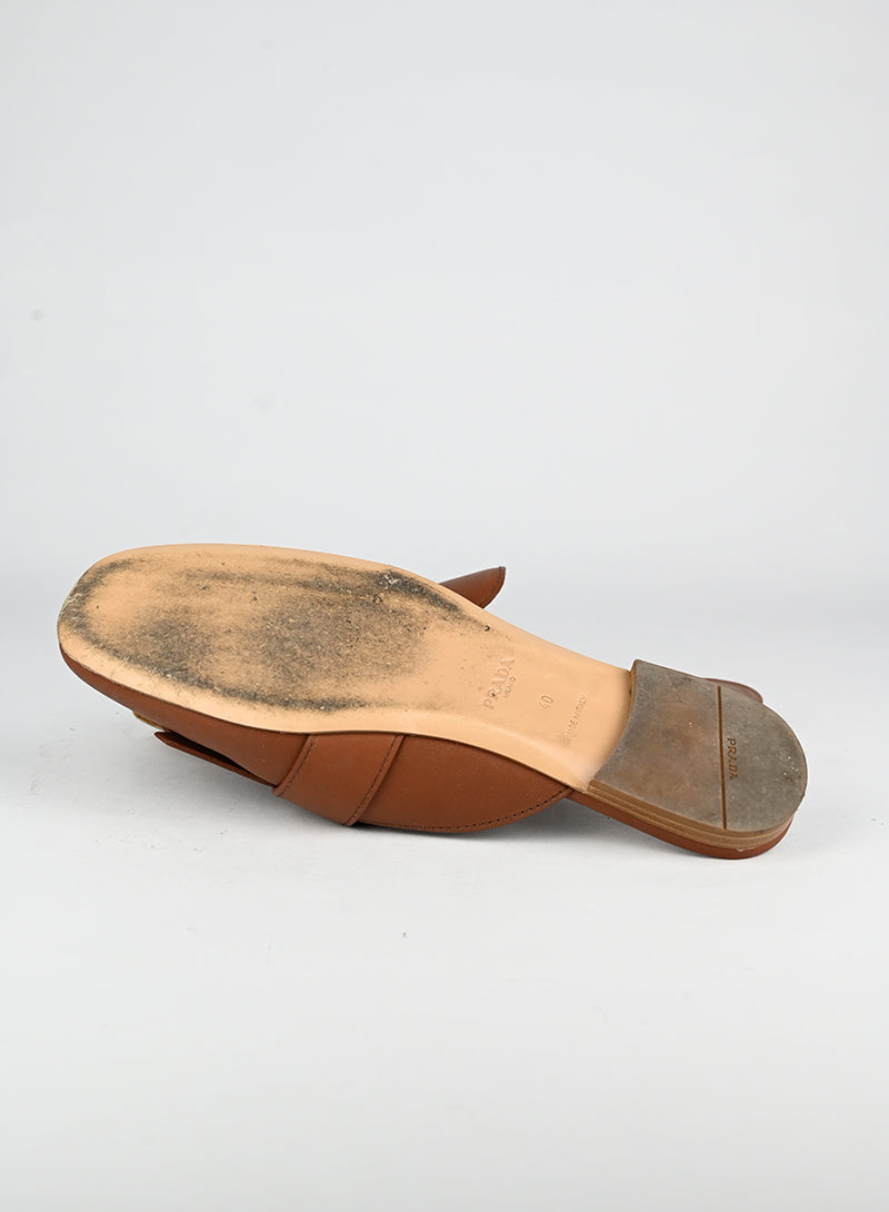 Prada Sabot flat in pelle marrone - N. 40