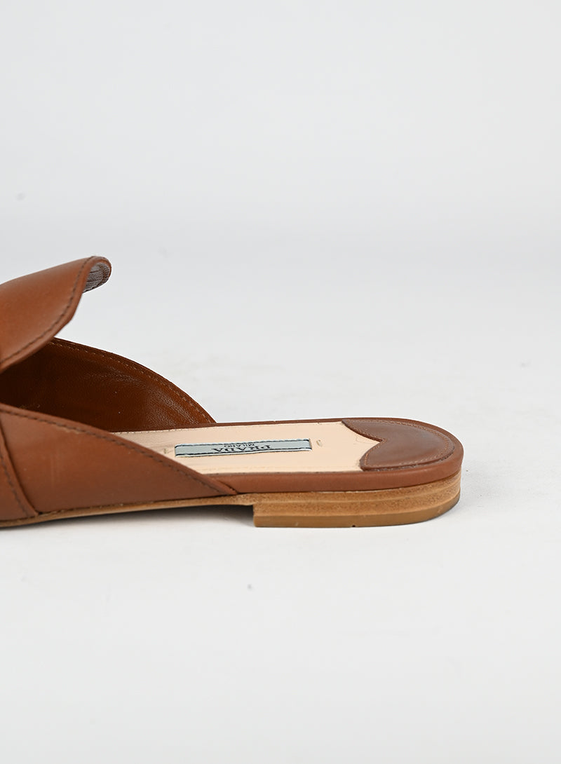 Prada Sabot flat in pelle marrone - N. 40