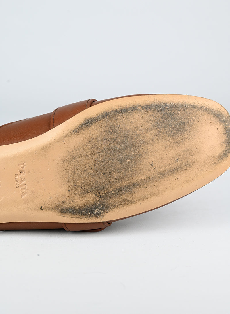 Prada Sabot flat in pelle marrone - N. 40