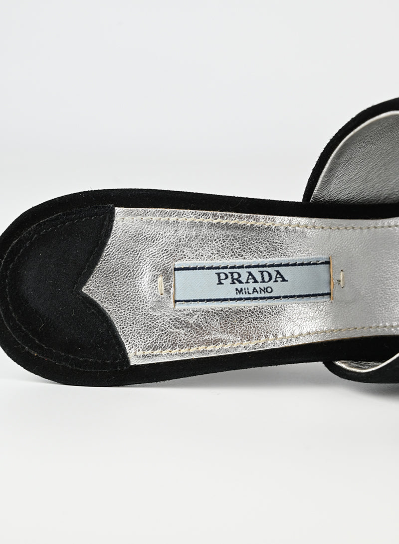 Prada Sabot in suede con brillantini - N. 39 ½