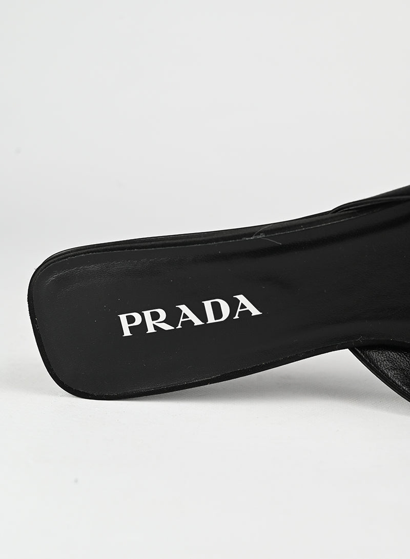 Prada Sandali sabot in raso neri - N. 41