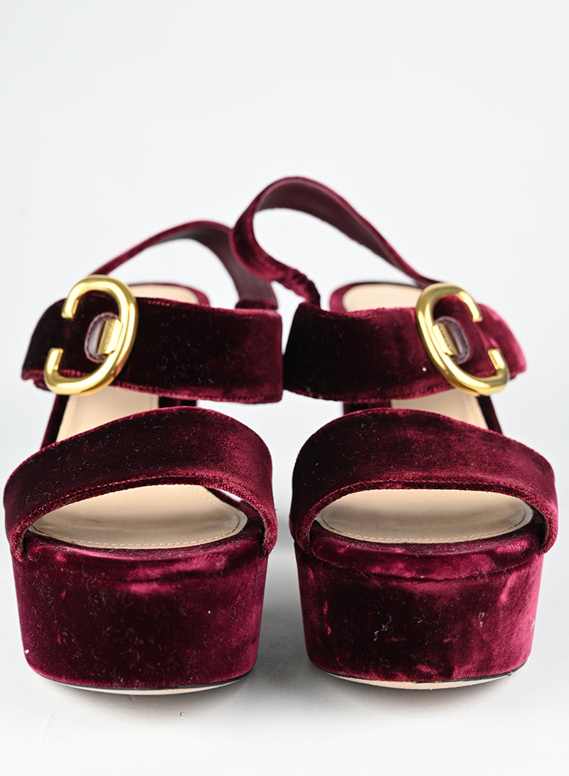 Prada Sandali in velluto bordeaux - N. 39