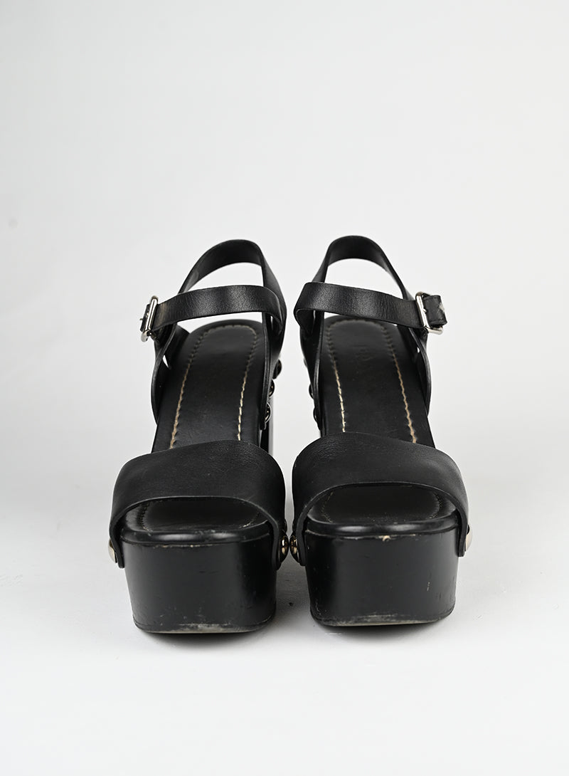 Prada Sandali in pelle nera - N. 36 -  lesleyluxuryvintage
