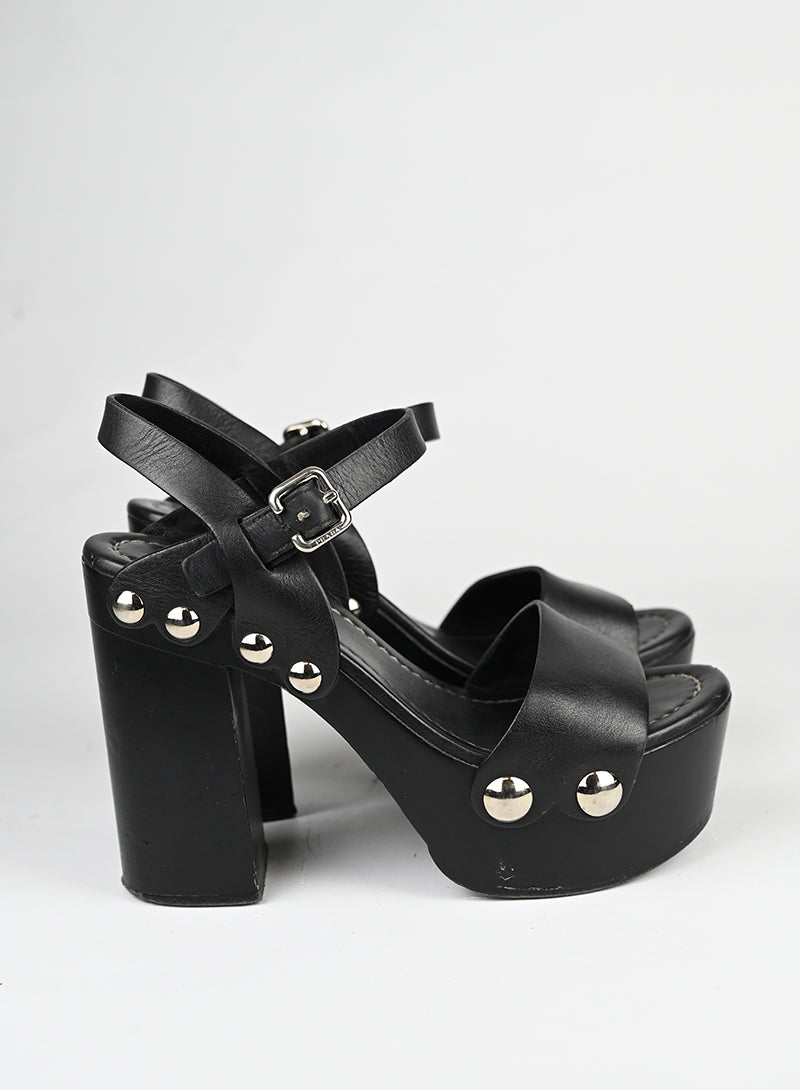 Prada Sandali in pelle nera - N. 36 -  lesleyluxuryvintage