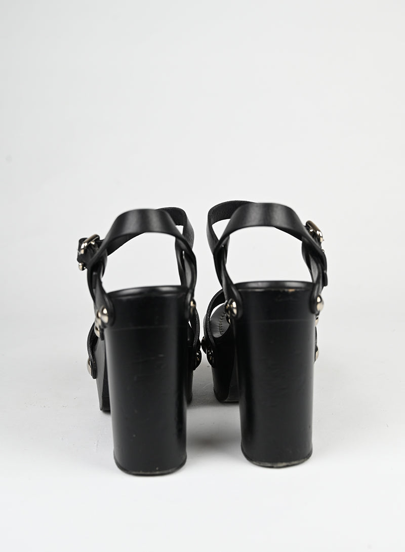Prada Sandali in pelle nera - N. 36 -  lesleyluxuryvintage