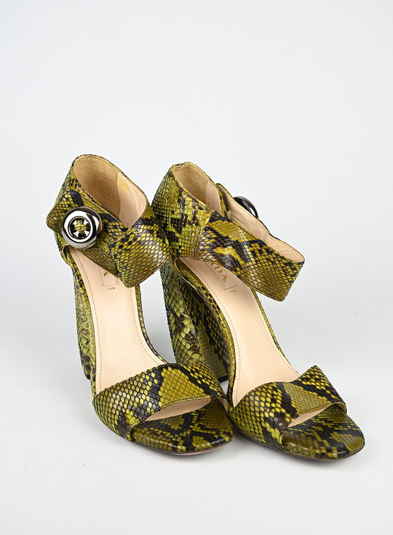 Prada Sandali Pitone Verde - N. 40