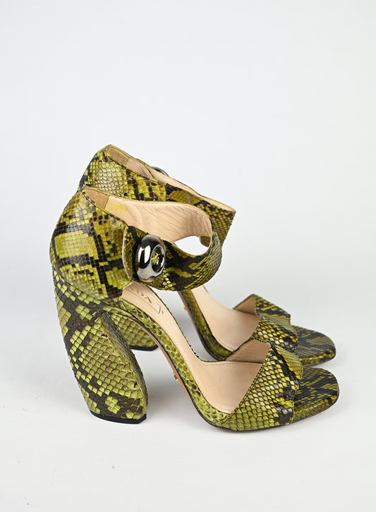 Prada Sandali Pitone Verde - N. 40 -  lesleyluxuryvintage