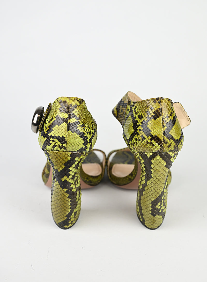 Prada Sandali Pitone Verde - N. 40