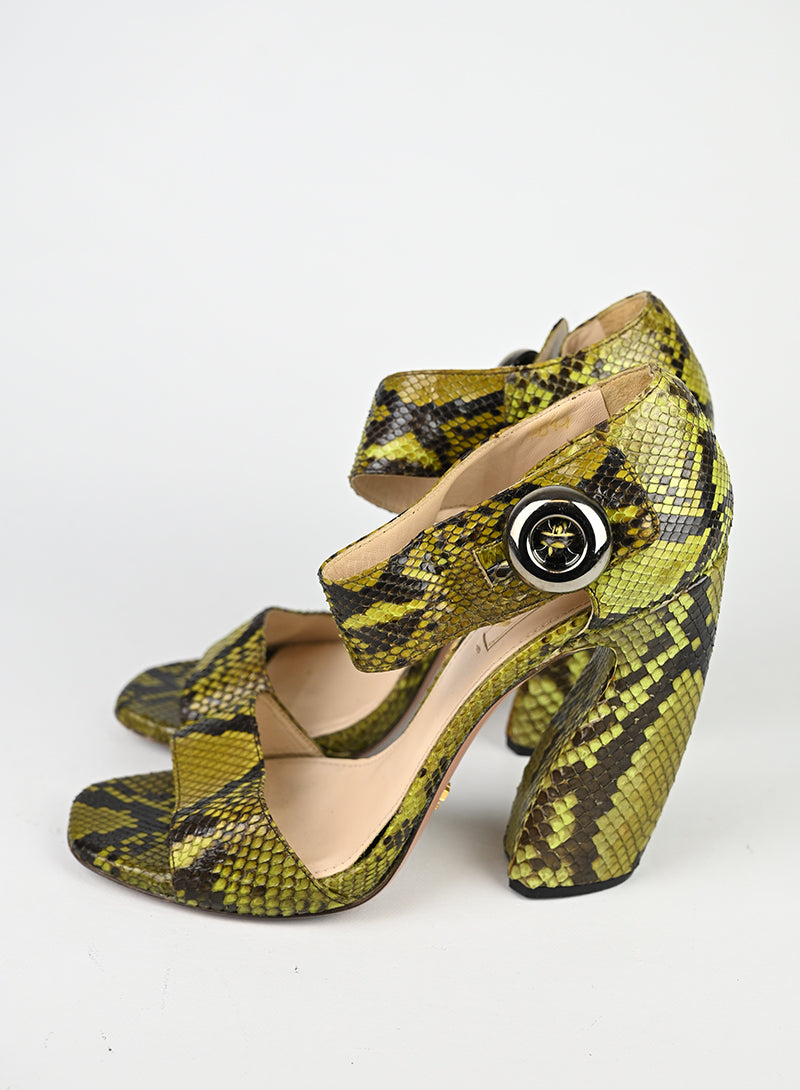Prada Sandali Pitone Verde - N. 40