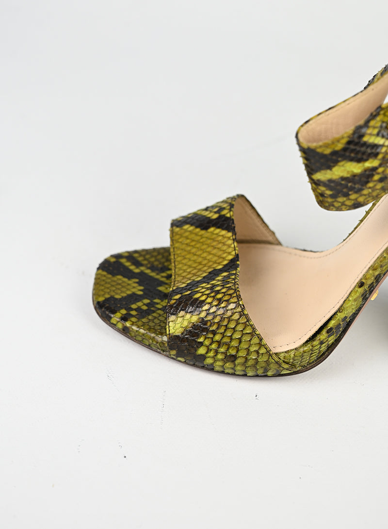 Prada Sandali Pitone Verde - N. 40