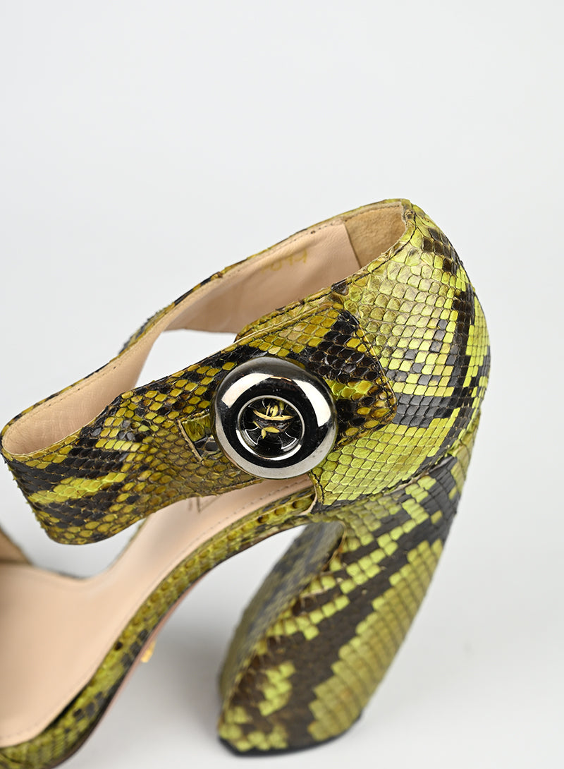 Prada Sandali Pitone Verde - N. 40