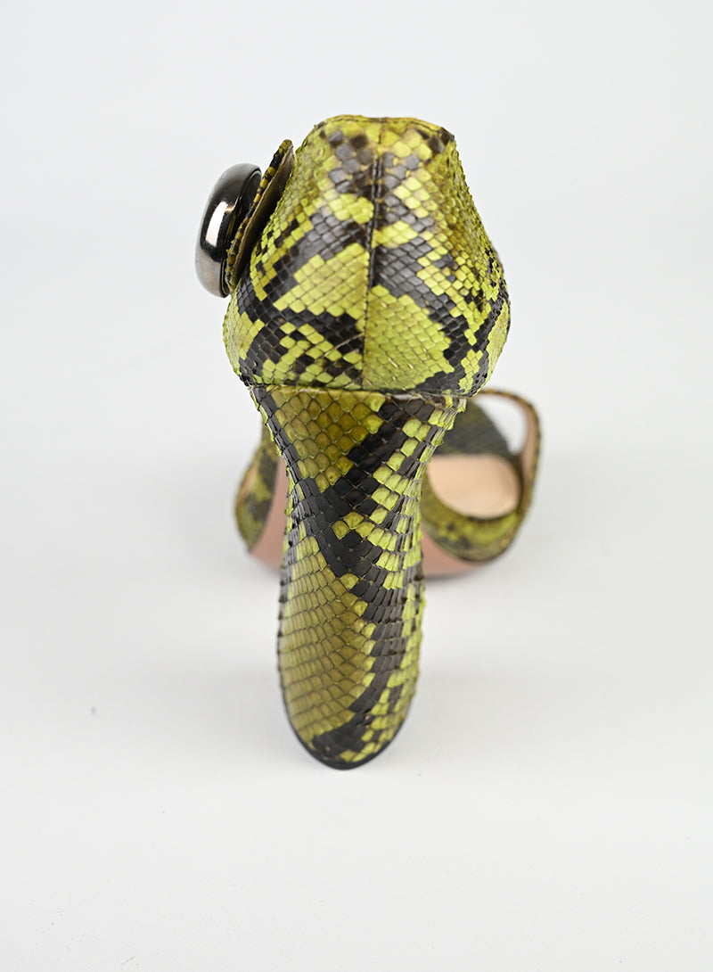 Prada Sandali Pitone Verde - N. 40