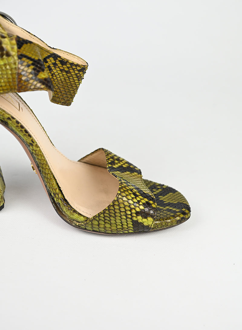Prada Sandali Pitone Verde - N. 40