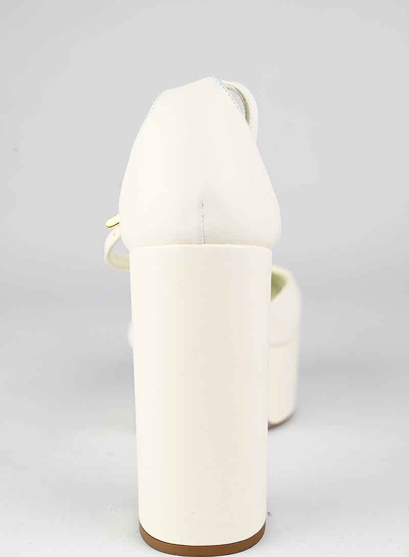 Prada Sandali con plateau in pelle bianca - N. 39 ½