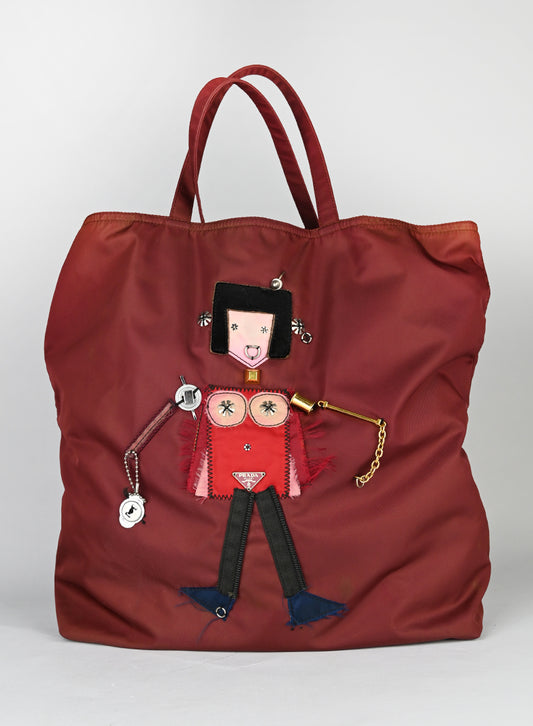 Prada Tote Bag in tela Nylon bordeaux