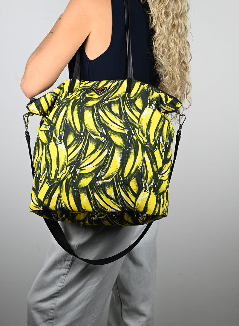 Prada Shopper in tela con banane